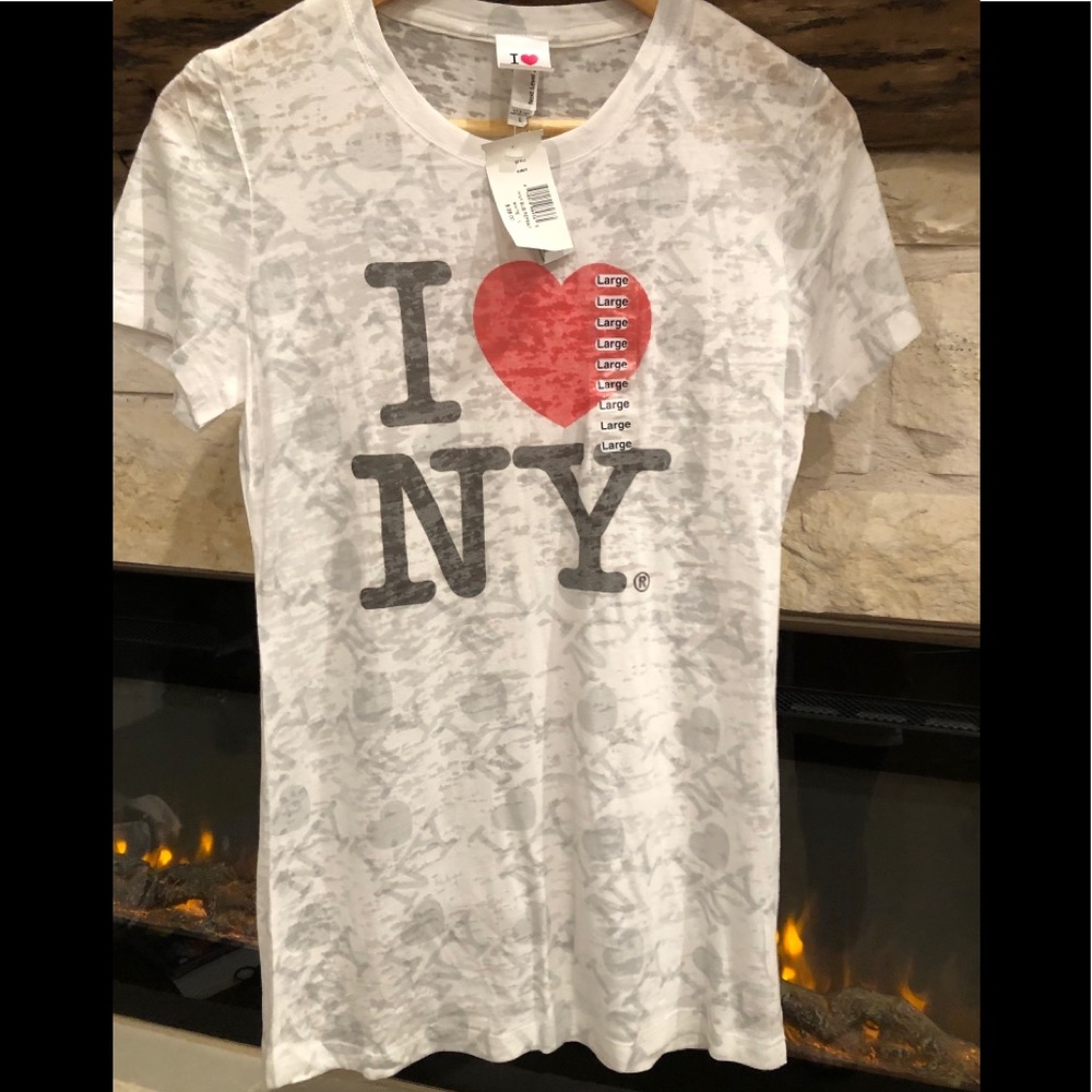 NWT I love New York NY burn out short sleeve tee